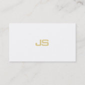 Elegant Monogram White Gold Minimalistics Plain Visitekaartje (Achterkant)