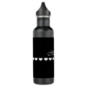 Elegant Monogram White Hearts Black Waterfles (Links)