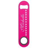 Elegant Monogram White hoort helder roze Speed Flessenopener (Achterkant)