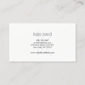 Elegant Monogram White Modern FAUX Silver Striped Visitekaartje (Achterkant)