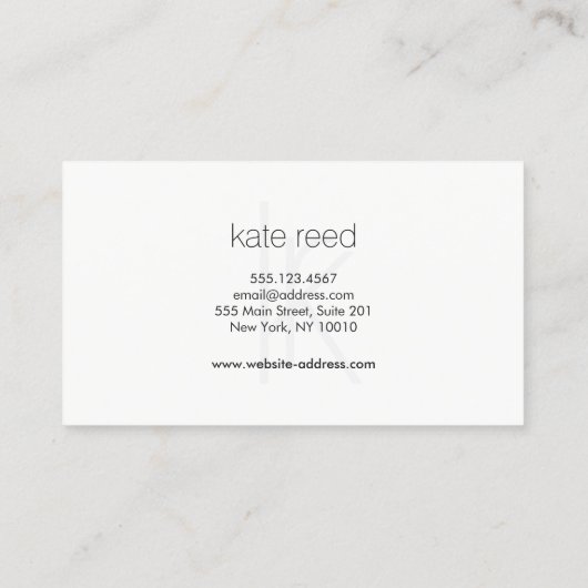 Elegant Monogram White Modern Gold Striped Visitekaartje (Achterkant)