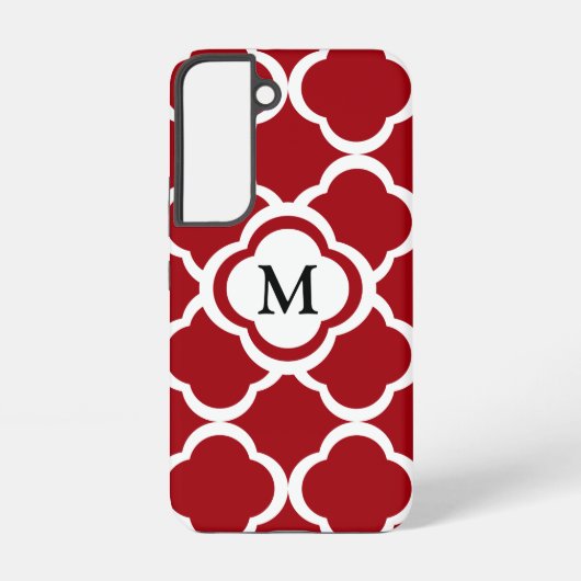 Elegant Monogram Wijnrood Samsung Galaxy Hoesje (Achterkant)