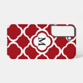 Elegant Monogram Wijnrood Samsung Galaxy Hoesje (Achterkant horizontaal)