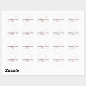Elegant Monogram Wit en Roze Bruiloft Sticker (Vel)