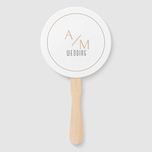 Elegant monogram wit handwaaier (Voorkant)