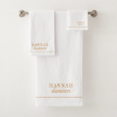 Elegant monogram Witte naam Roze Bad Handdoek (Insitu)