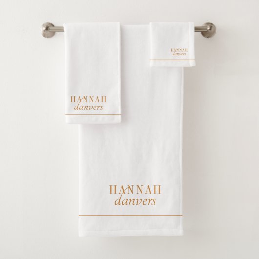 Elegant monogram Witte naam Roze Bad Handdoek (Insitu)