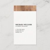 Elegant Monogram Wood Professional Visitekaartje (Achterkant)