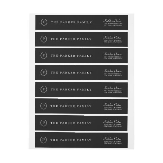 Elegant Monogram Wraparound Labels (Vel)