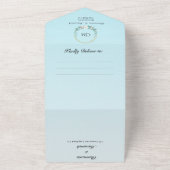 Elegant Monogram Zomer Strand Bruiloft Alles In Ee All In One Uitnodiging (Buitenkant)