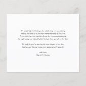 Elegant Monogram Zwart Bruiloft Dank u Kaart (Achterkant)