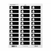 Elegant Monogram Zwart Bruiloft Retouradres Etiket (Full Sheet)