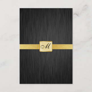 Elegant Monogram zwart en goud Hartelijk dank Bedankkaart