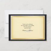 Elegant Monogram zwart en goud Hartelijk dank Bedankkaart (Achterkant)