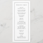 Elegant Monogram Zwart en Wit Huwelijk Programma (Achterkant)