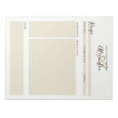 Elegant Monogram Zwart Goud Modern Receptblad Notitieblok (Voorkant)