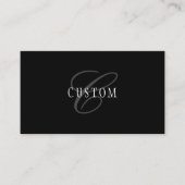 Elegant monogram | Zwart Grijs Wit Visitekaartje (Voorkant)