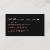 Elegant Monogram Zwart Koraal Script Naam Visitekaartje (Achterkant)