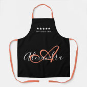 Elegant Monogram Zwart Roze Script Beste Chef Naam Schort (Voorkant)