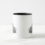 Elegant monogram zwart toile de jouy mok (Midden)