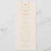 Elegant Monogram Zwart-wit Bruiloft Programma (Voorkant)