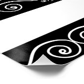 Elegant monogram Zwart wit gestreept design Perfect Poster (Hoek)