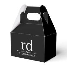 Elegant Monogram Zwart-wit Groomsmen Gift