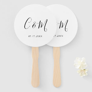 Elegant Monogram Zwart-wit Handwaaier