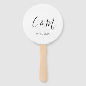 Elegant Monogram Zwart-wit Handwaaier (Voorkant)