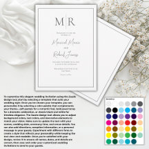 Elegant Monogram Zwart & Wit Modern Huwelijk