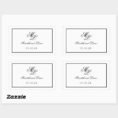 Elegant Monogram Zwart-wit Script Rechthoekige Sticker (Vel)