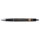 Elegant monogramed black gold name script stijlvol pen (Voorkant)
