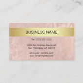 Elegant Monogramed Gold Black Pink Marble Visitekaartje (Achterkant)