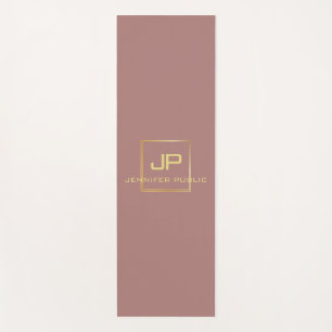 Elegant Monogramed Sjabloon Gold Kijk Fitness Yogamat
