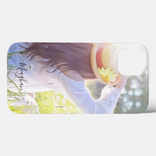 Elegant Monogramed Uw Aangepaste Foto Case-Mate iPhone Case (Achterkant (horizontaal))