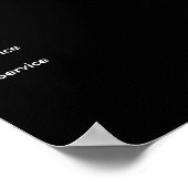 Elegant Monogramm Black Silver Pricelist Poster (Hoek)