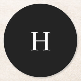 Elegant Monogramm Ronde Kartonnen Onderzetter