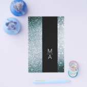 Elegant Monogramm Silber Blau Flyer (Enkel)