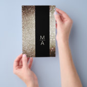 Elegant Monogramm Silber Gold Flyer (Hand)