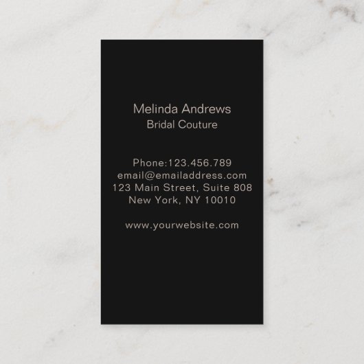 Elegant Monogramm Silber Rost Visitenkarte Visitekaartje (Achterkant)