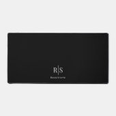 Élégant Monogramme 3D et nom sur noir (Recto)