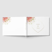 Élégant Monogramme Aquarelle Fleurs Livre d'hôtes (Complet)