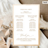 Élégant Monogramme Beige Cream Wedding Programme
