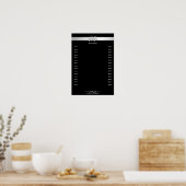 Élégant Monogramme Black Argent Prix Poster (Cuisine)