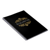 Élégant Monogramme Black Gold Spiral Carnet photo (Côté Droit)