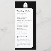 Élégant Monogramme Black Wedding Programme (Dos)