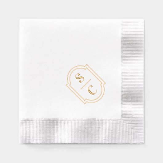 Élégant monogramme blanc mariage (Recto)