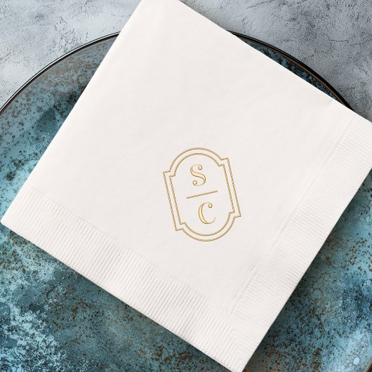 Élégant monogramme blanc mariage