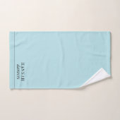 Élégant Monogramme Blanc Nom Bleu (Serviette à main)