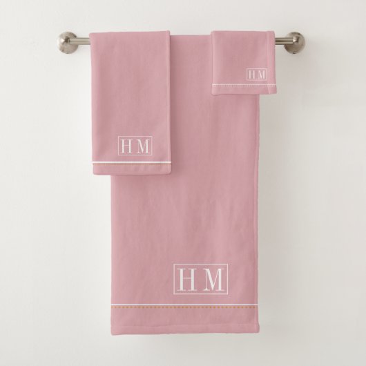 Élégant Monogramme Blanc Nom Rose (En situation)